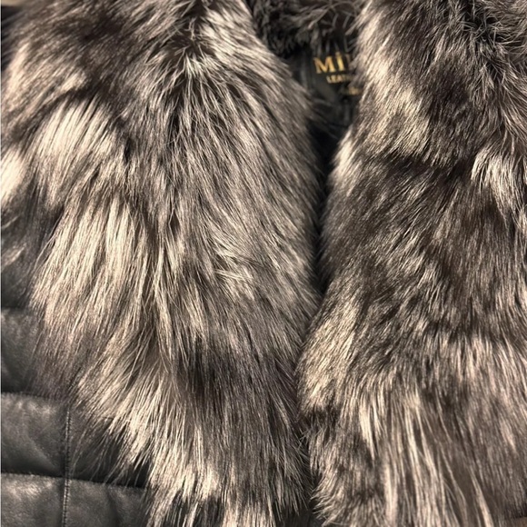 Custom Made lamb Leather Jacket With Argentinian  Fox Fur Collar - Picture 7 of 7